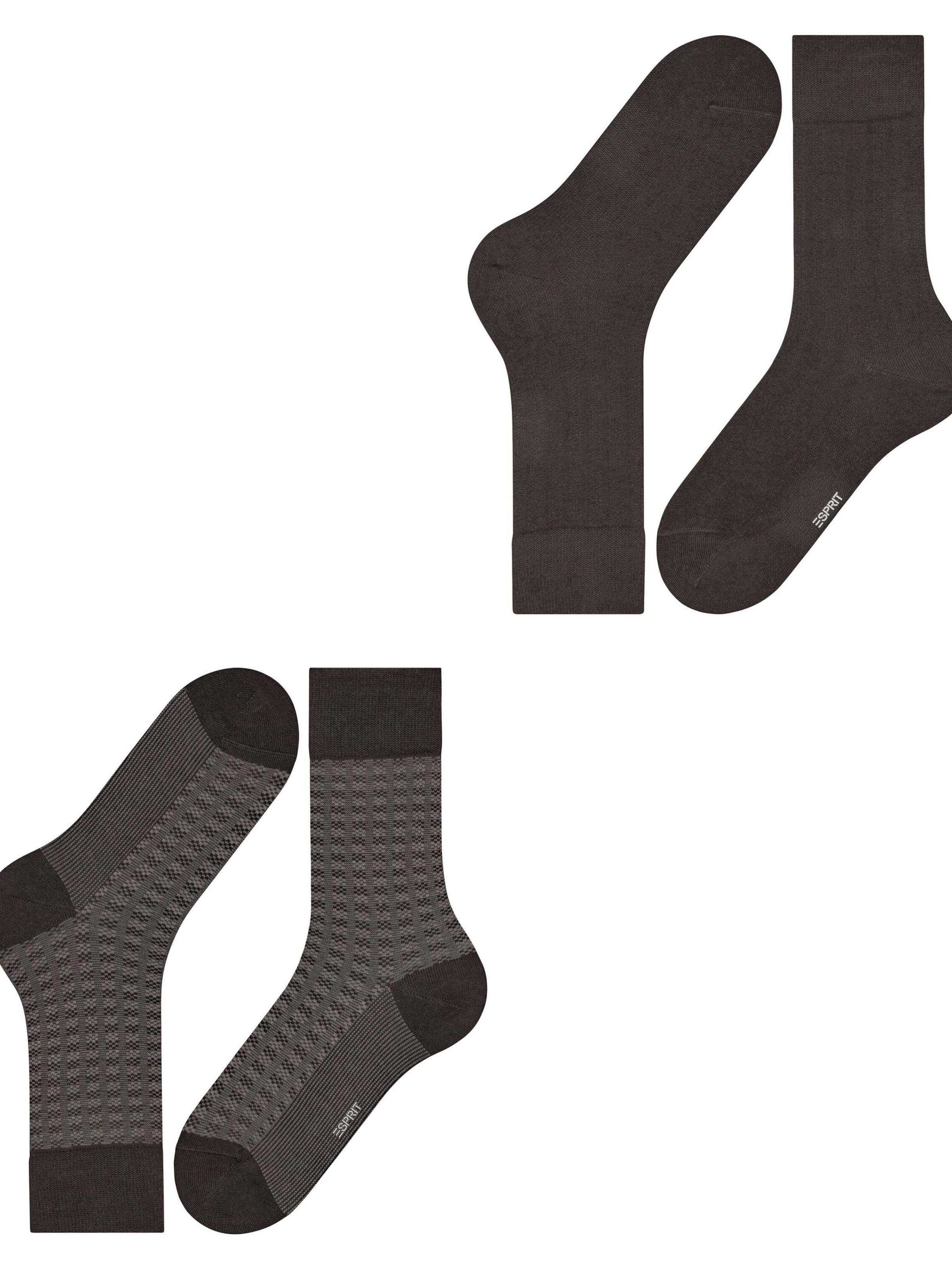 ESPRIT Socks 'Houndstooth 2-Pack' in Brown