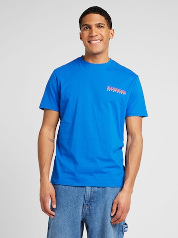 NAPAPIJRI T-shirt 'S-GRAS' i blå: framsida
