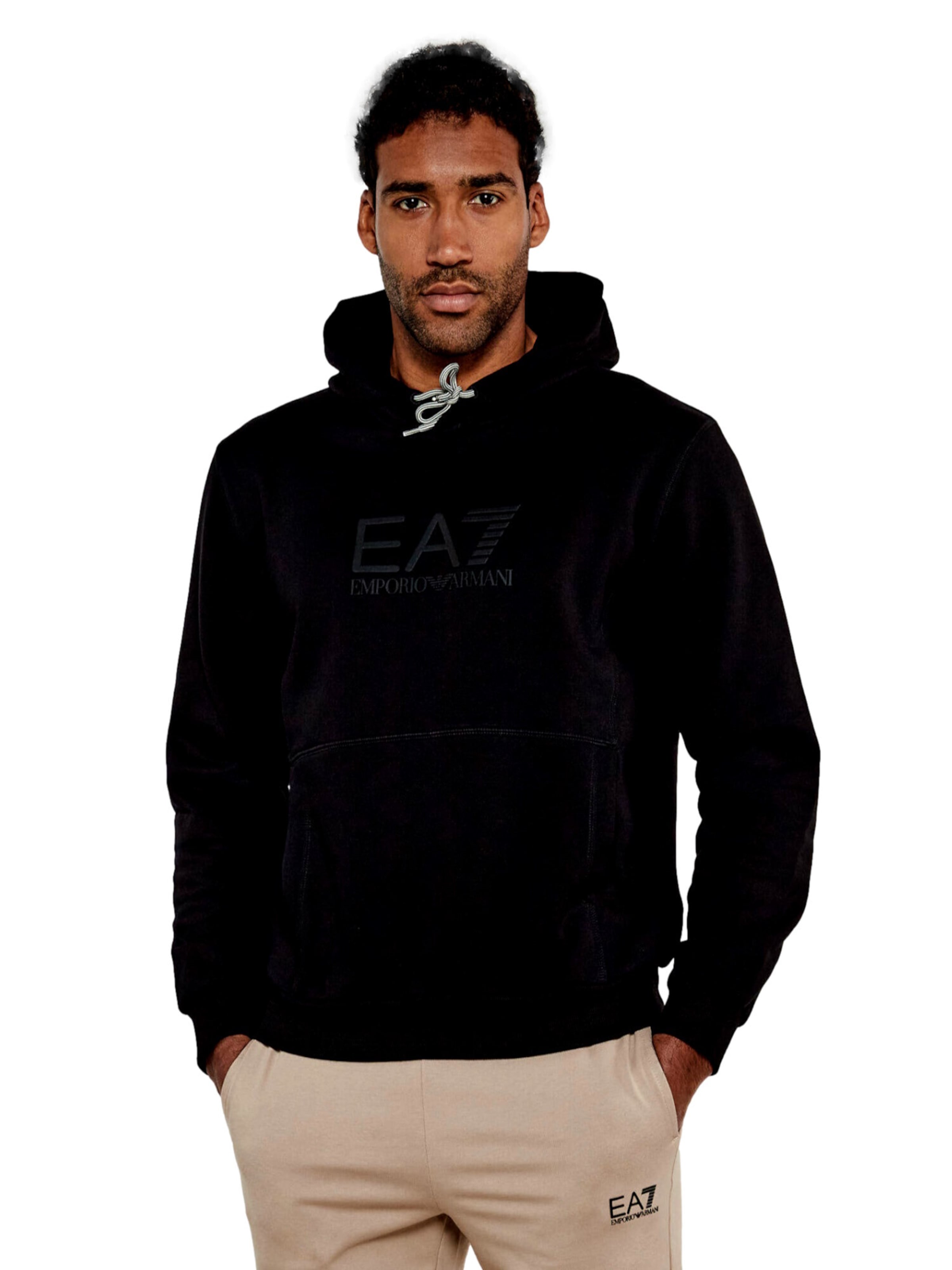EA7 Emporio Armani Sweatshirt in Black: front