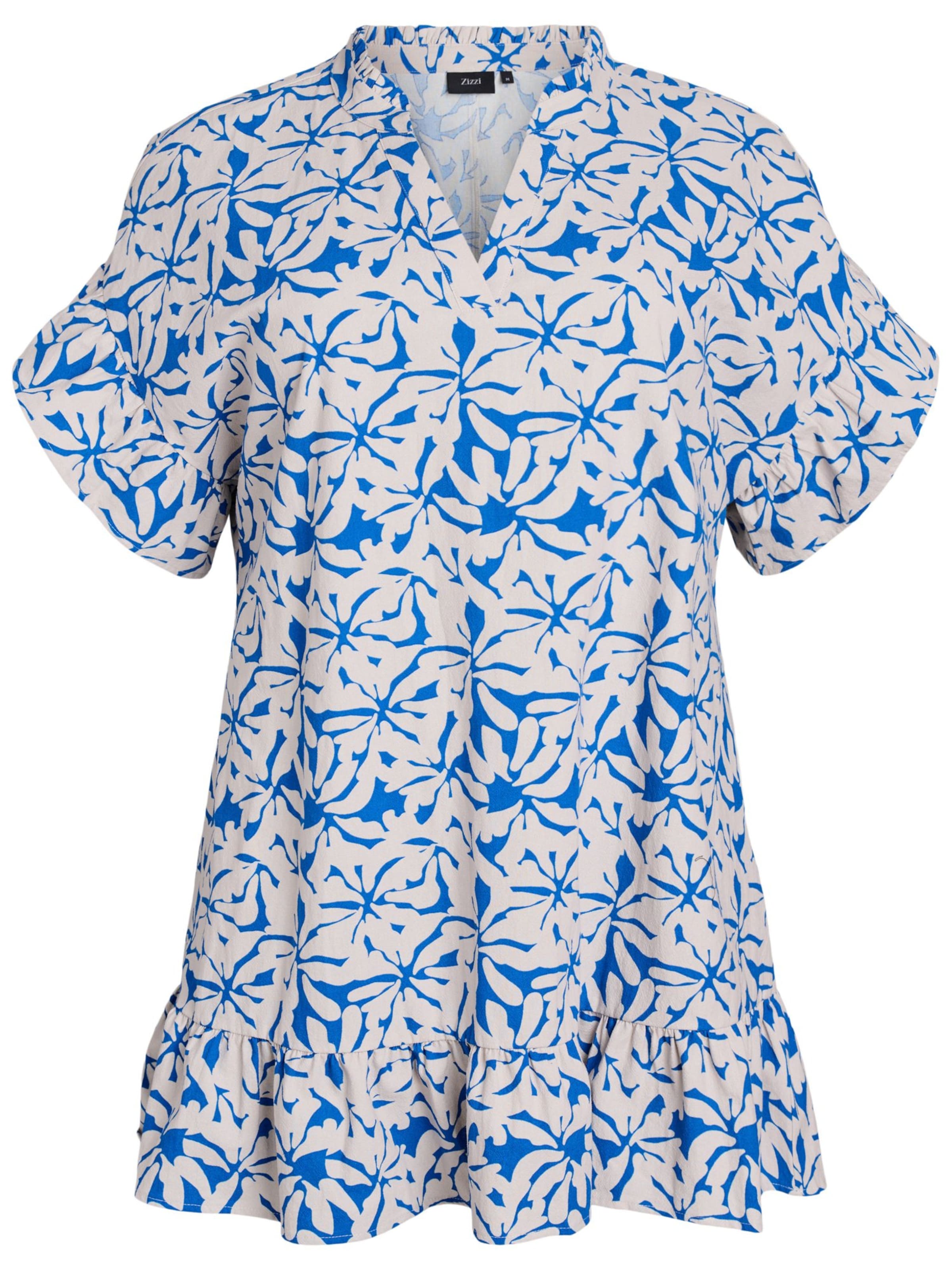 Zizzi Платье-рубашка &#x27;Caello&#x27; в Синий: спереди