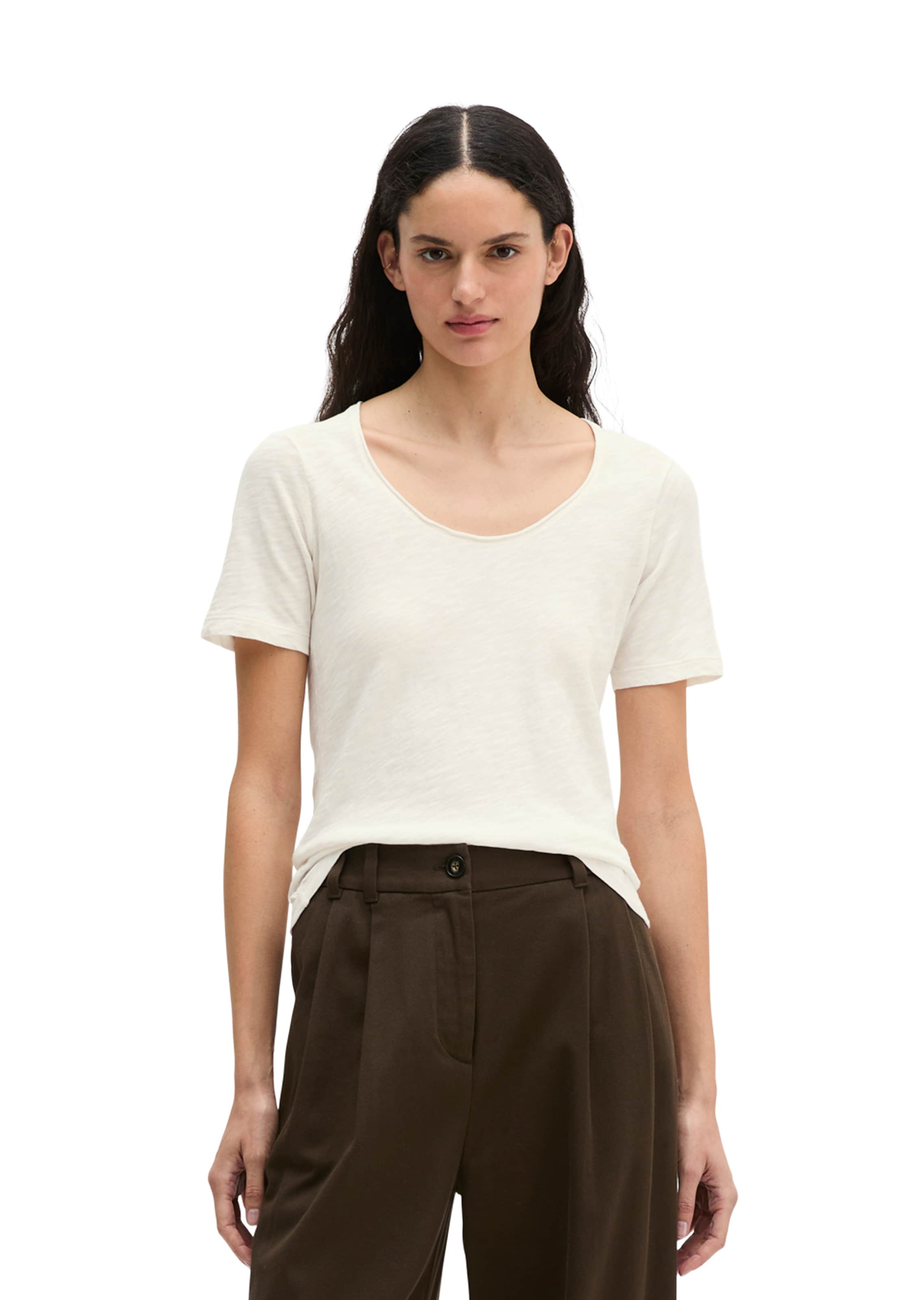 T-shirt Marc O'Polo en blanc : devant