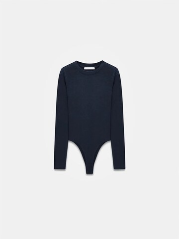 Dilvin Shirt Bodysuit in Blue