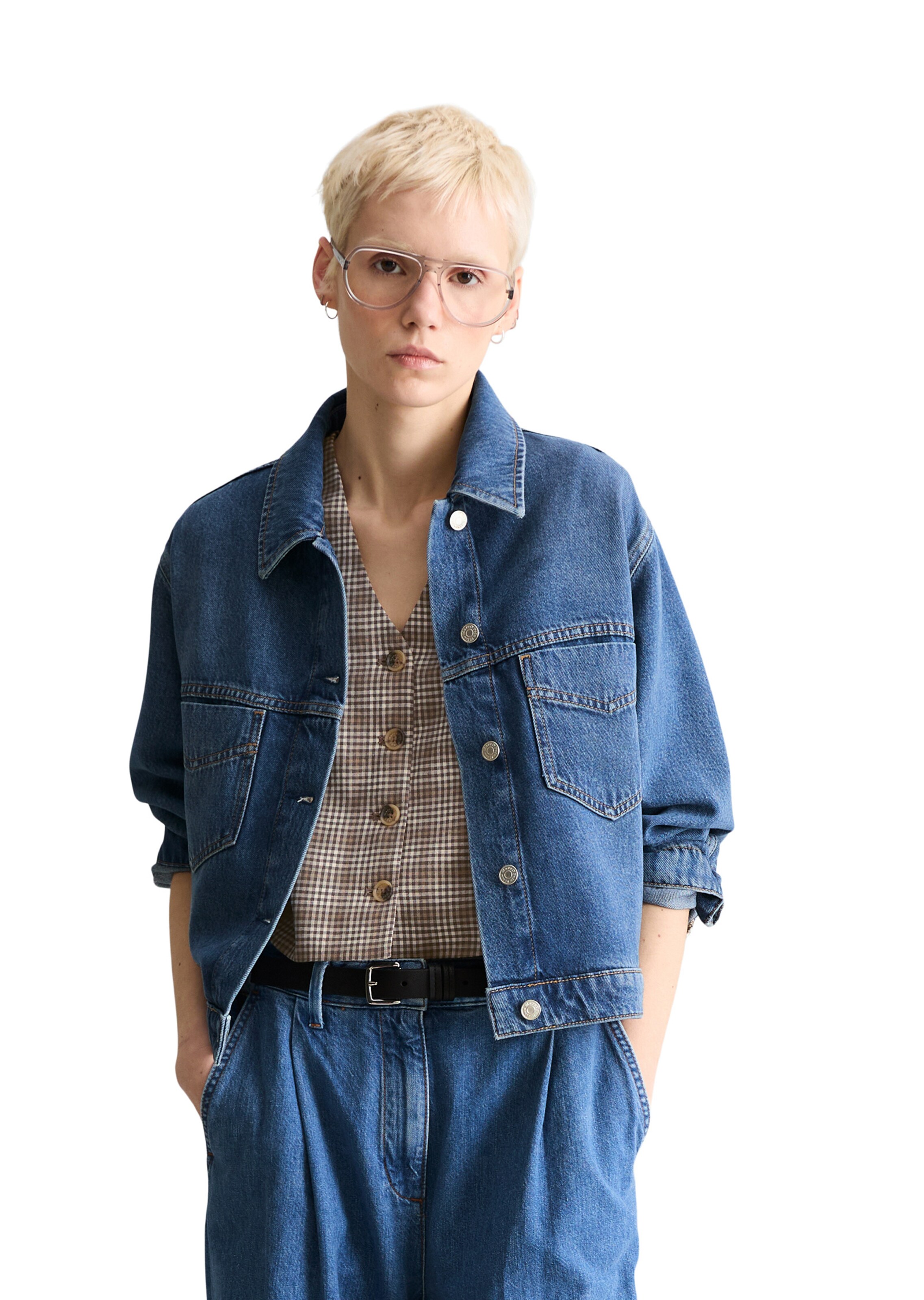 Veste mi-saison Marc O'Polo DENIM en bleu : devant