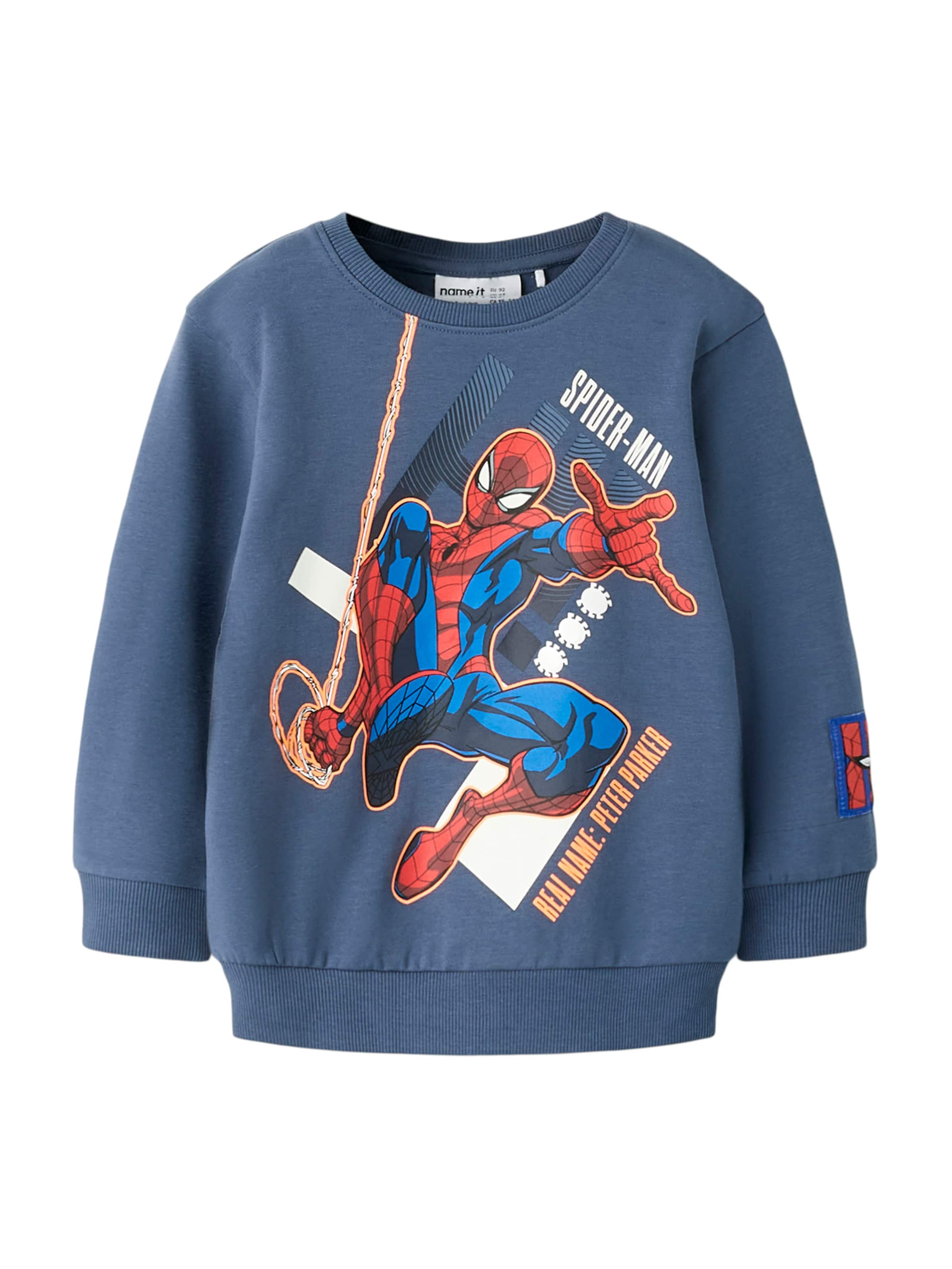 NAME IT Sweatshirt 'NMMALBIE SPIDER' in Blue: front