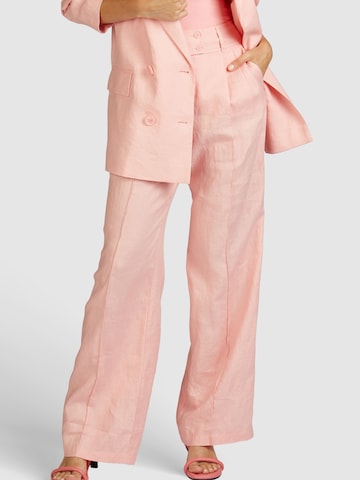 MARC AUREL Loose fit Pleat-Front Pants in Pink: front