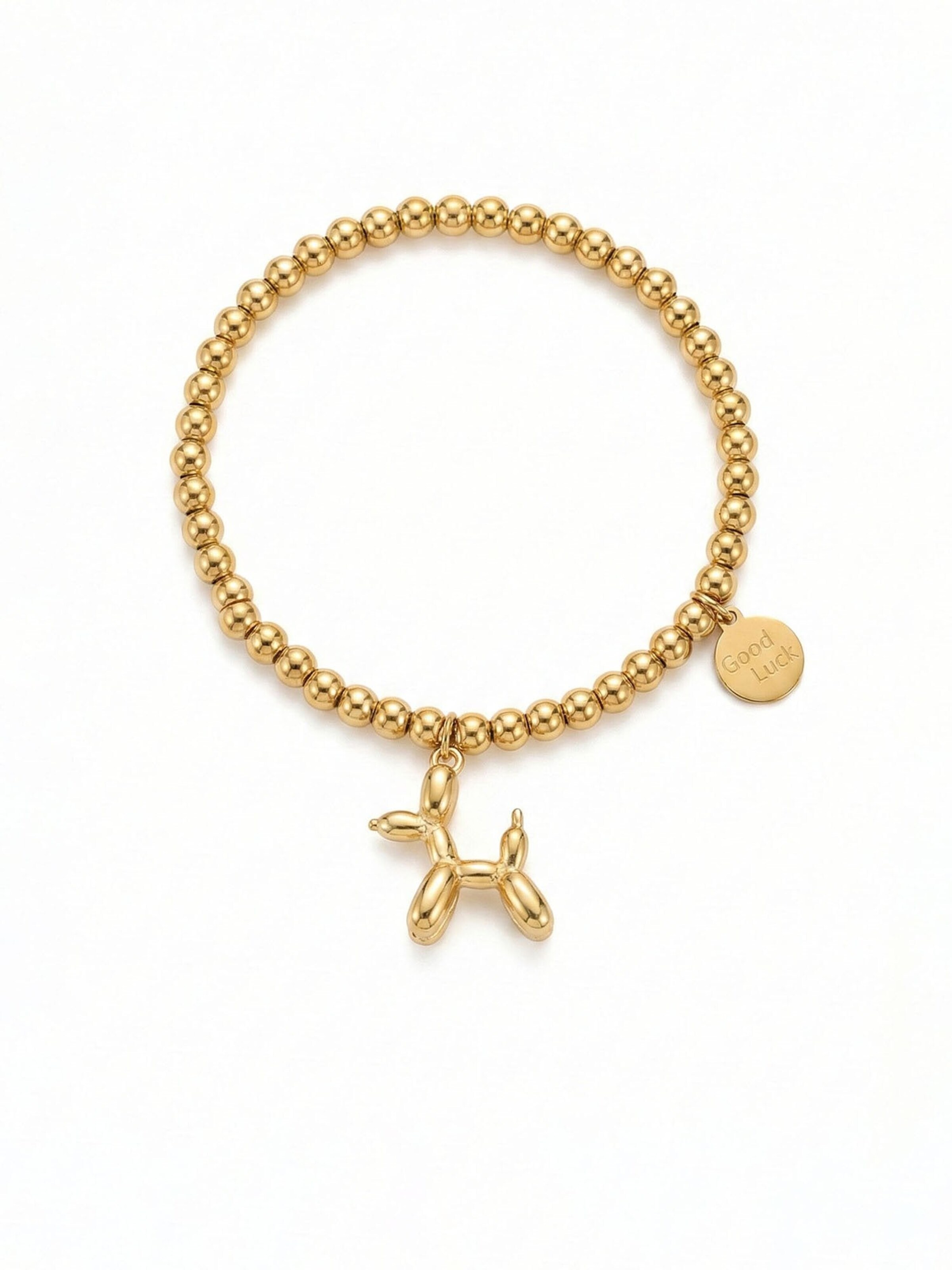 Nemomatheo Armband 'Glückshund'‌‌‌‌‌ in Gold: Vorderseite
