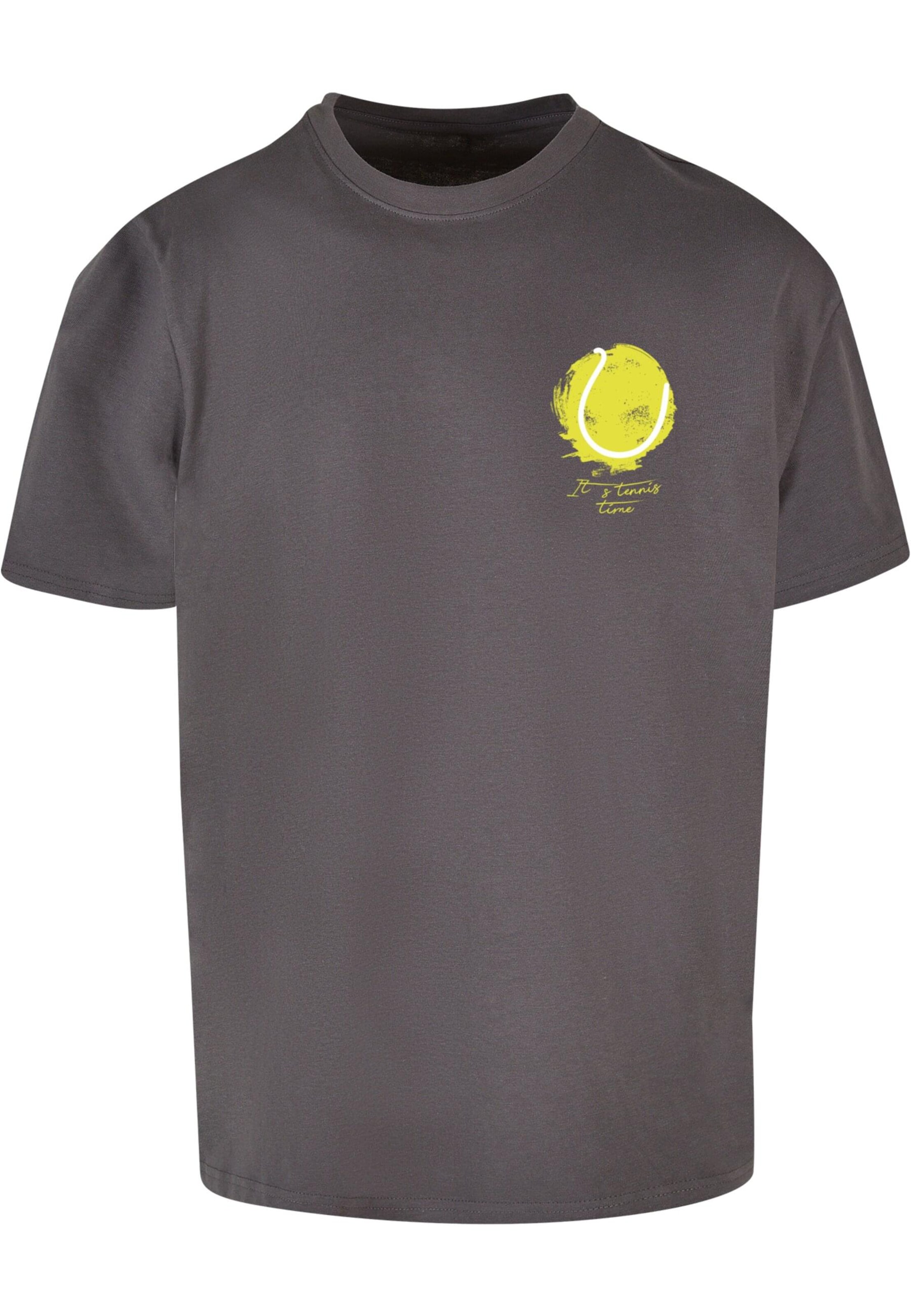 T-Shirt 'Its Tennis Time' Merchcode en gris : devant