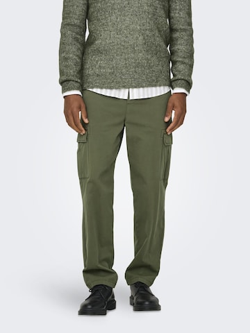 Only & Sons Loosefit Broek 'ONSSinus' in Groen: voorkant