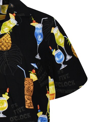 Pacific Legend Regular fit Button Up Shirt 'Cocktail Allover' in Black