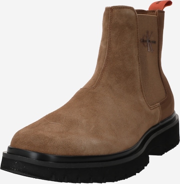 Calvin Klein Jeans Chelsea boots in Brown: front