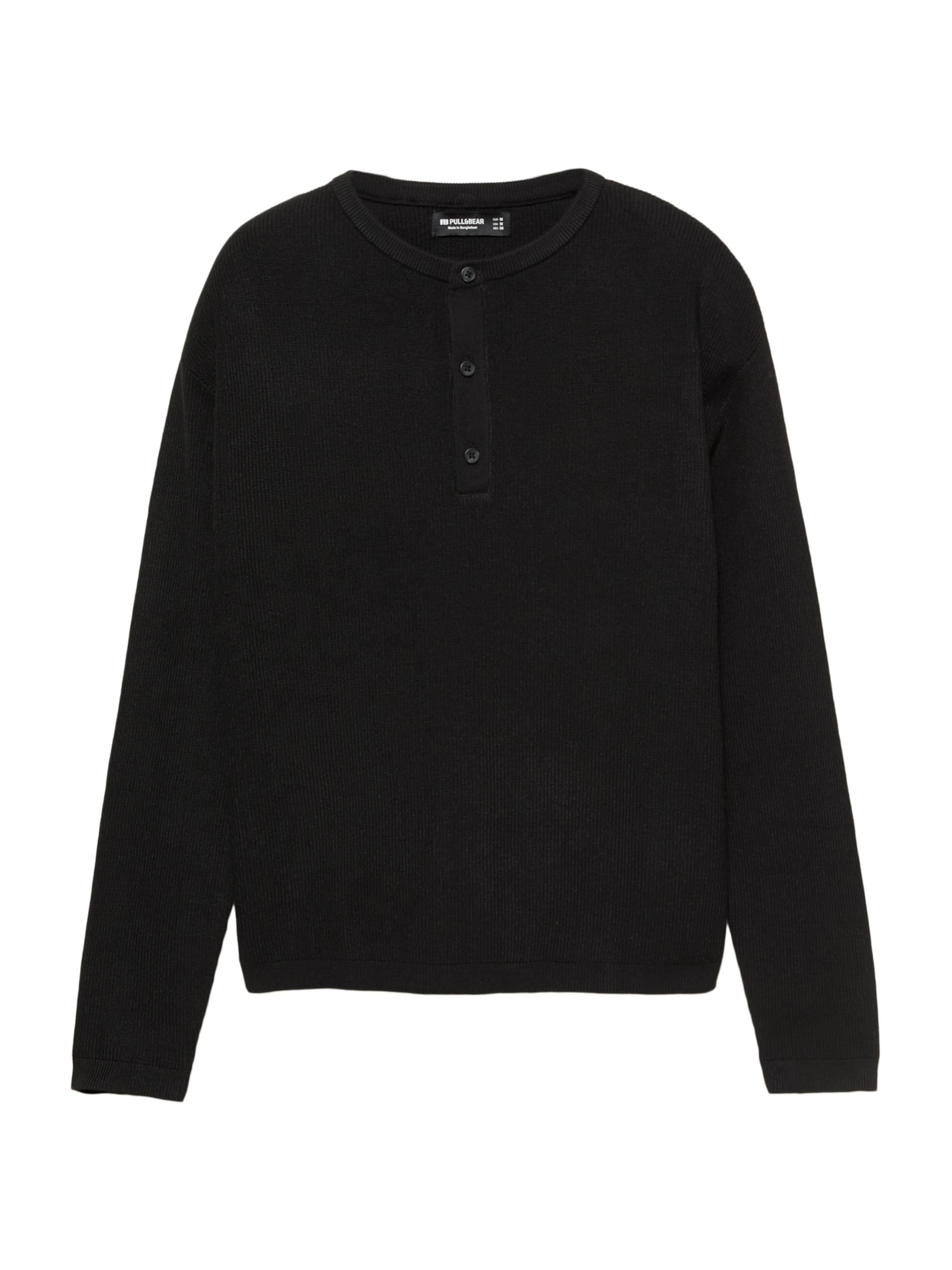 Pull&BearPulover - crna boja: prednji dio