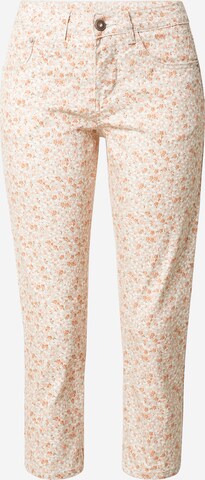 Coupe slim Pantalon 'LOTTE' Cream en marron : devant