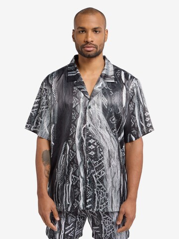 Carlo Colucci Comfort fit Button Up Shirt in Grey: front