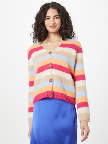 PIECES Knit cardigan 'TASCHA' in Mixed colours: front