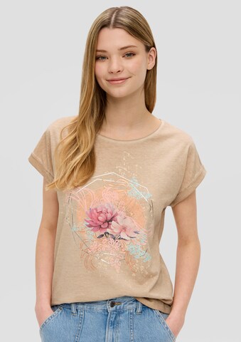 T-shirt QS en beige : devant