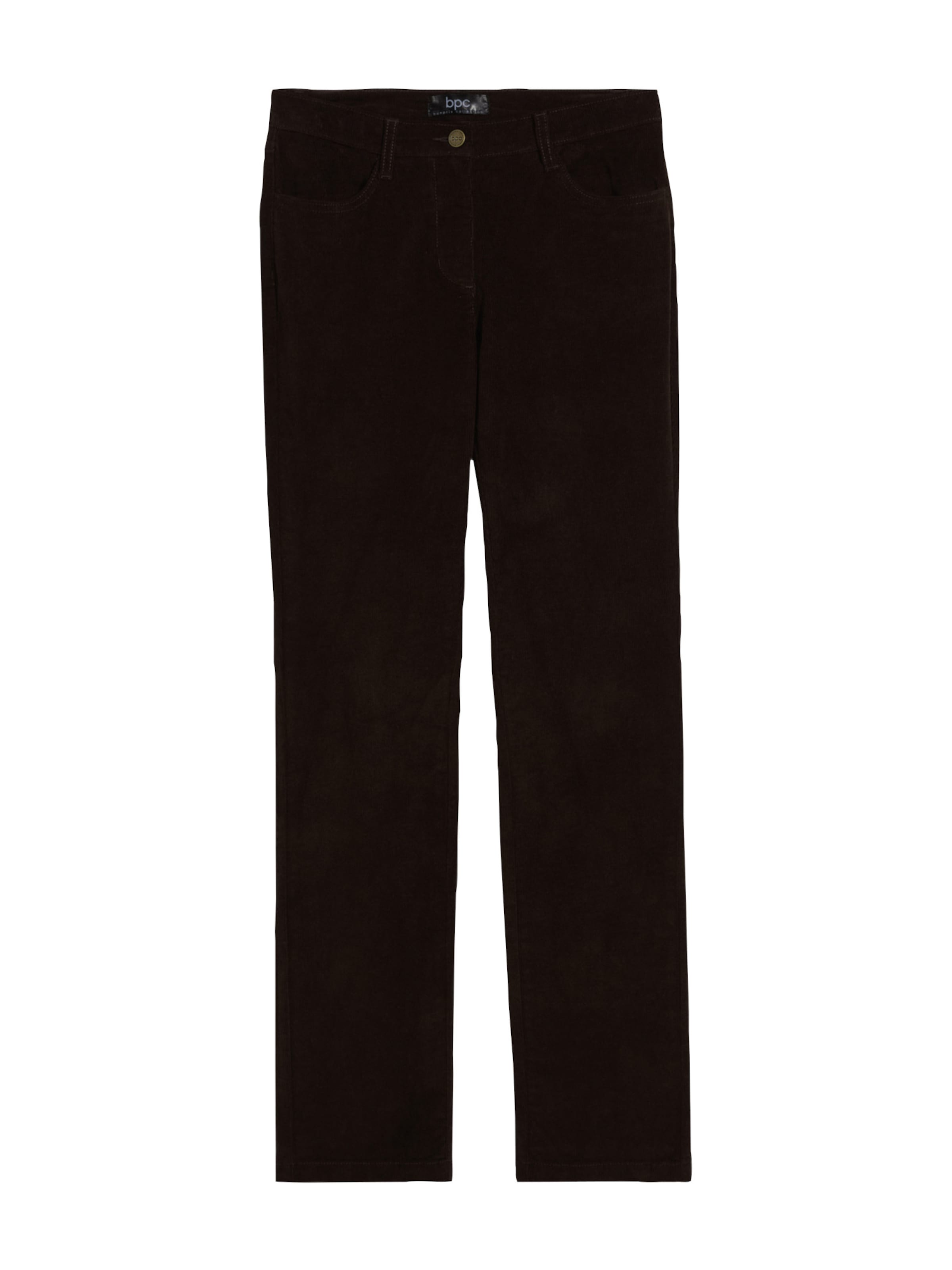 bonprix Slimfit Kalhoty – hnědá: přední strana