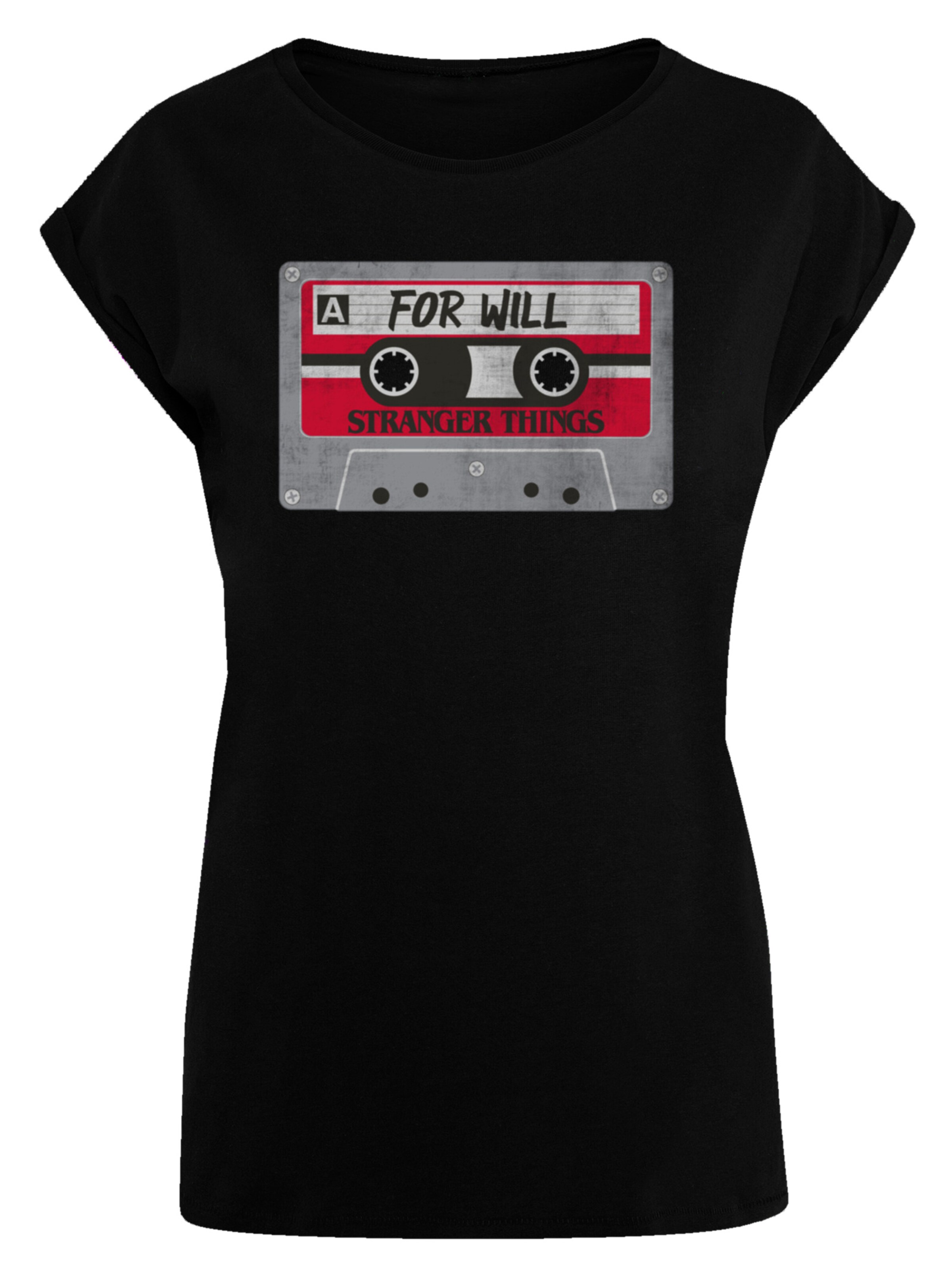 F4NT4STIC T-Shirt 'Stranger Things Cassette For Will Netflix TV Series' in Schwarz: Vorderseite