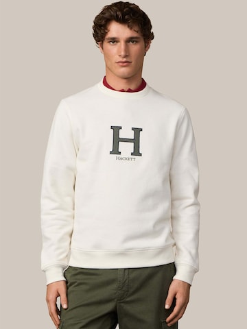 Sweat-shirt Hackett London en blanc : devant