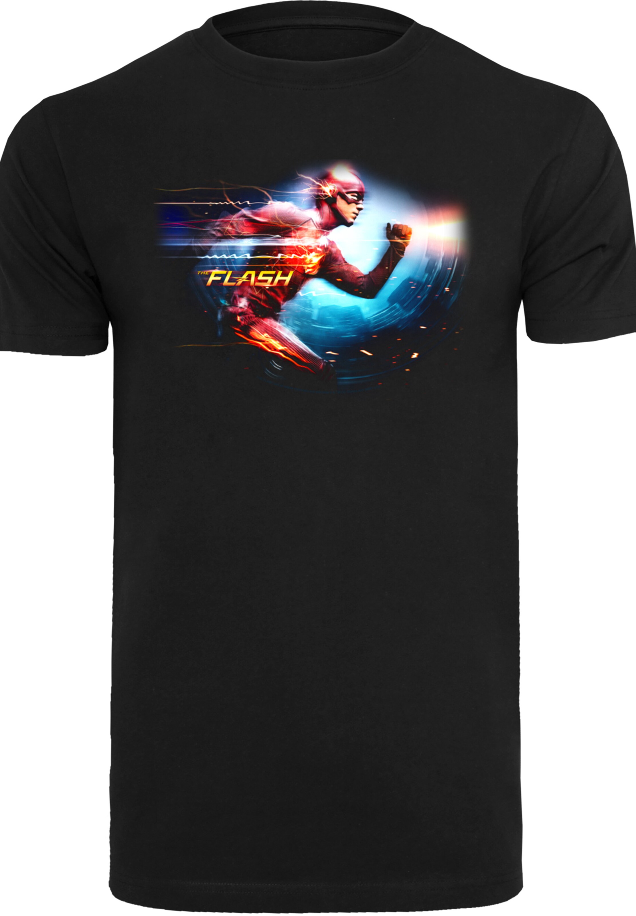 F4NT4STIC Shirt 'DC Comics The Flash Sparks and Flash' in Schwarz: Vorderseite