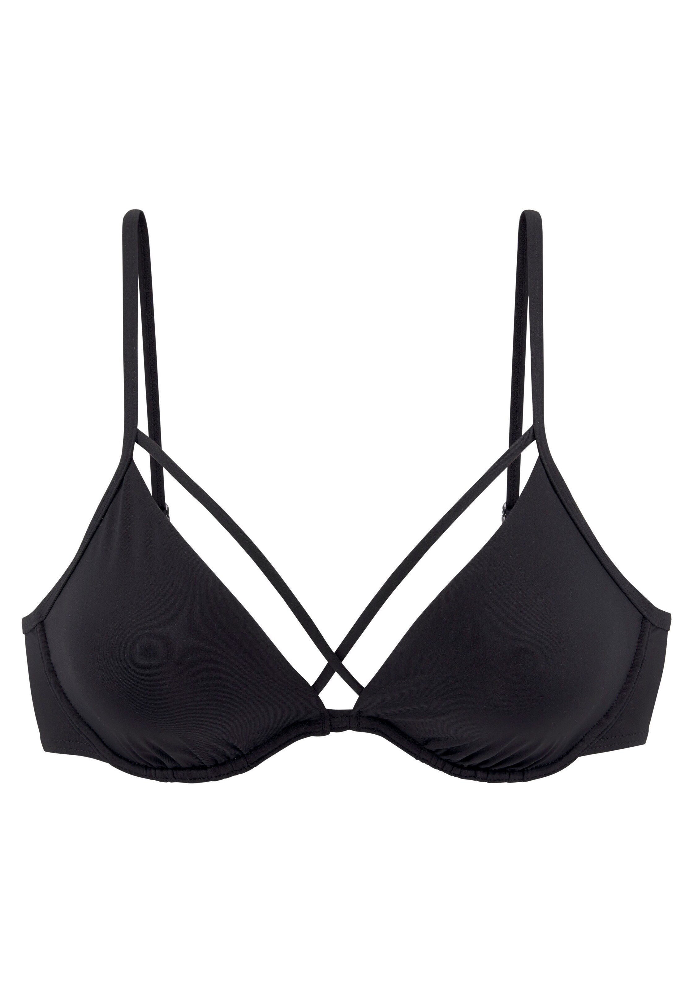 LASCANA - Top de bikini en negro: frente