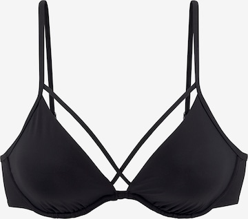 LASCANA Koszulkowy Góra bikini w kolorze czarny: przód