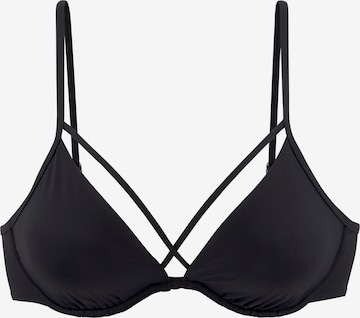 LASCANA T-shirt Bikini Top in Black: front