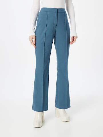 s.Oliver BLACK LABEL Flared Pleated Pants in Blue: front