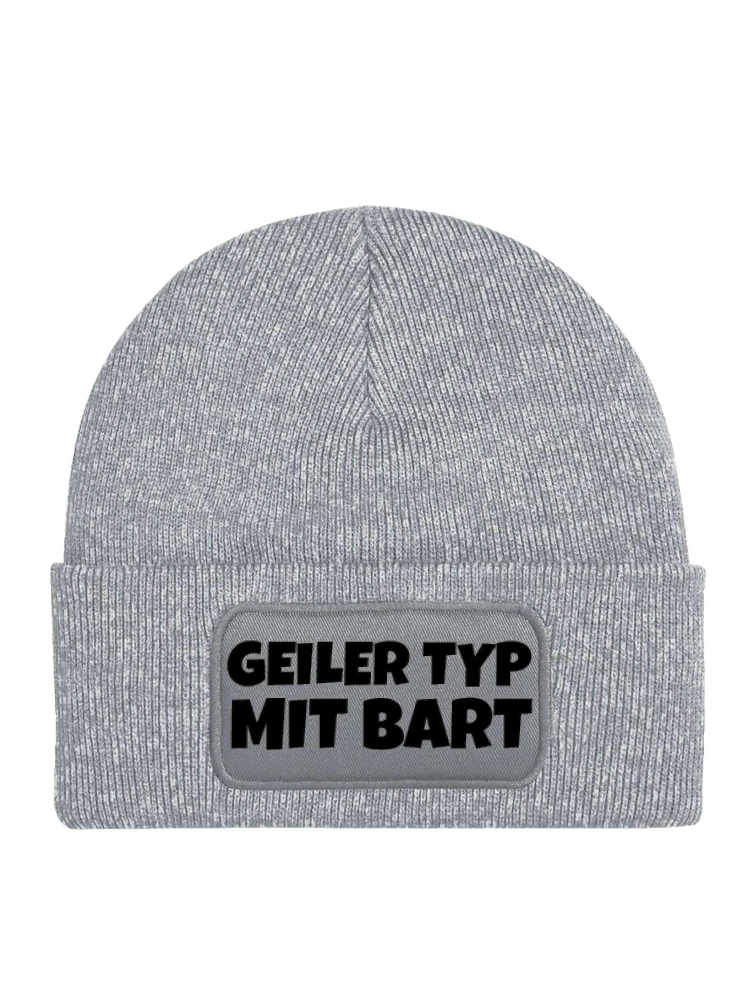 Youth Designz Mütze 'Geiler Typ mit Bart'‌‌‌‌‌‌‌‌ in Grau: Vorderseite