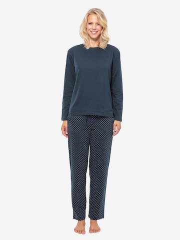 SCHIESSER Pajama 'Organic Cotton' in Blue