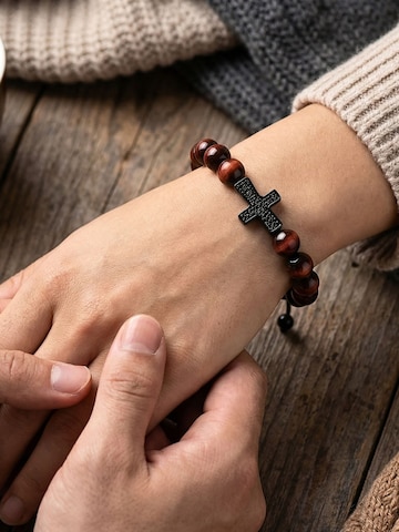 UNIQAL Armband 'RED TIGERAUGE ZIRKONIA' in Gemengde kleuren