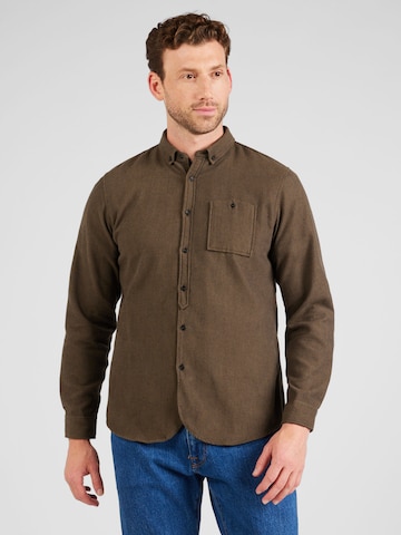 Brava Fabrics Regular fit Button Up Shirt in Green: front