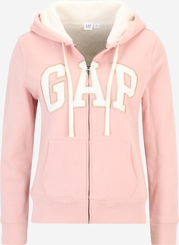 Gap Petite Zip-Up Hoodie in Pink: front