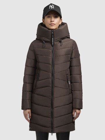 Manteau d’hiver 'PLUZ' khujo en marron : devant