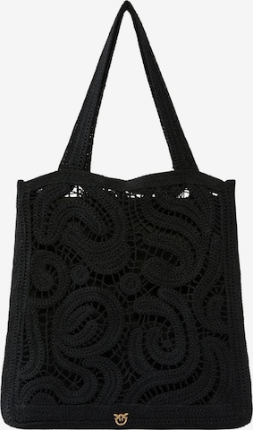 PINKO Handbag 'PINKO SHOPPER CROCHET GEOMETRICO BORSA' in Black: front