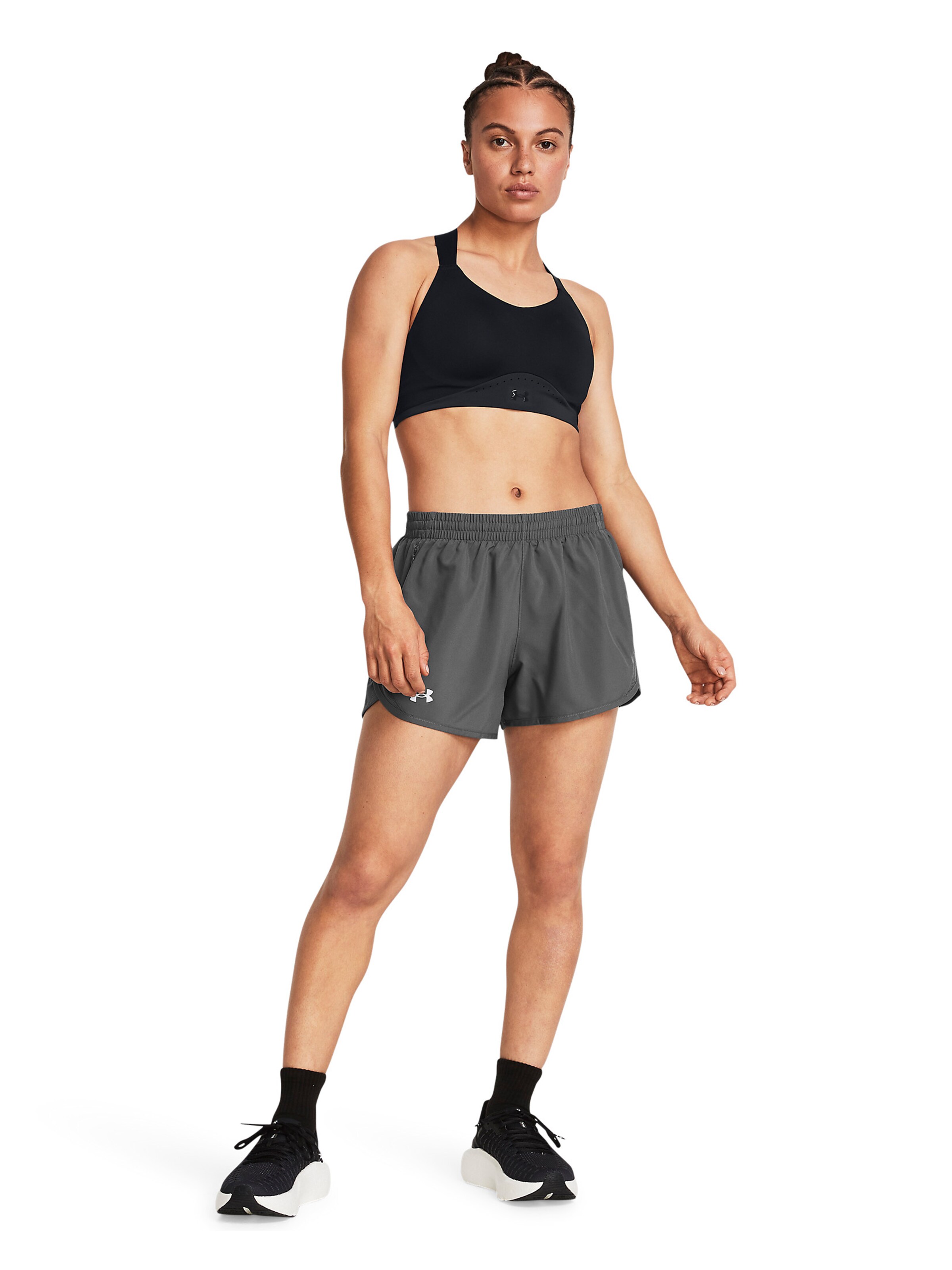 UNDER ARMOUR Regular Sportbroek 'UA Fly By 3' in Grijs