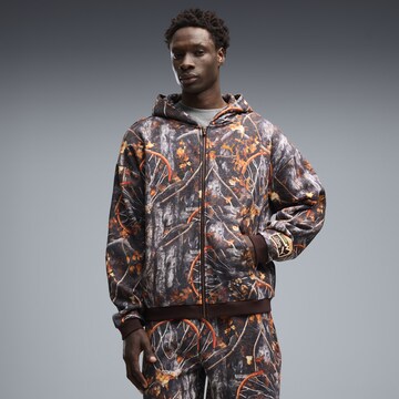 PUMA Funktionele fleece-jas 'Dylan Wildcat' in Bruin: voorkant