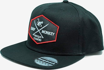Surf Monkey Athletic Cap in Black: front