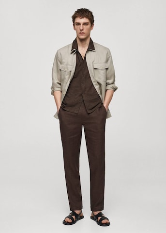 MANGO MAN Slimfit Hose 'Oyster' in Braun