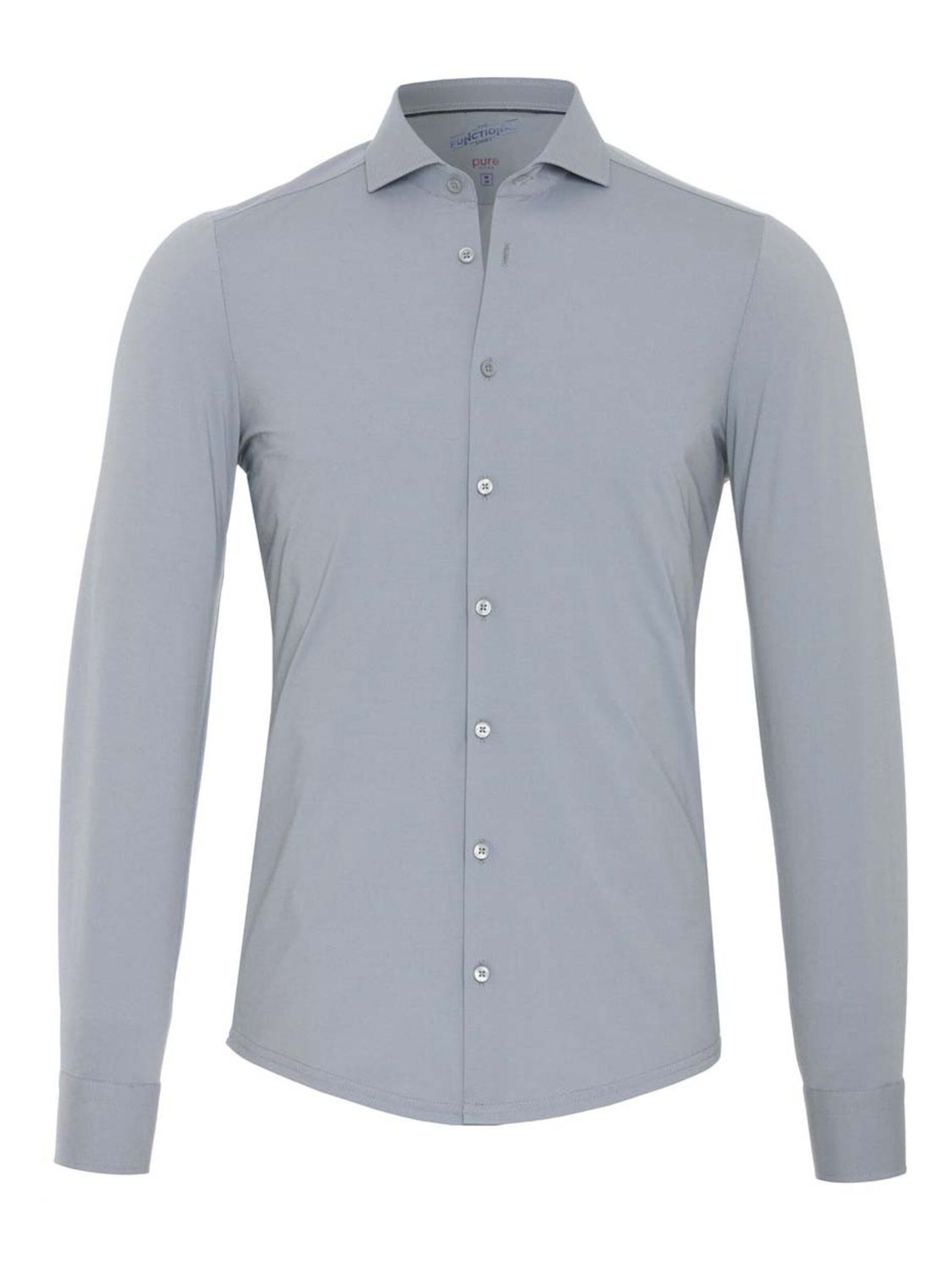 PURE Slim fit Button Up Shirt in Grey: front