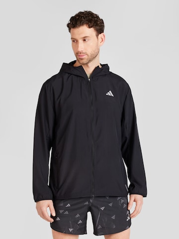 ADIDAS PERFORMANCE Athletic Jacket 'Run it' in Black: front