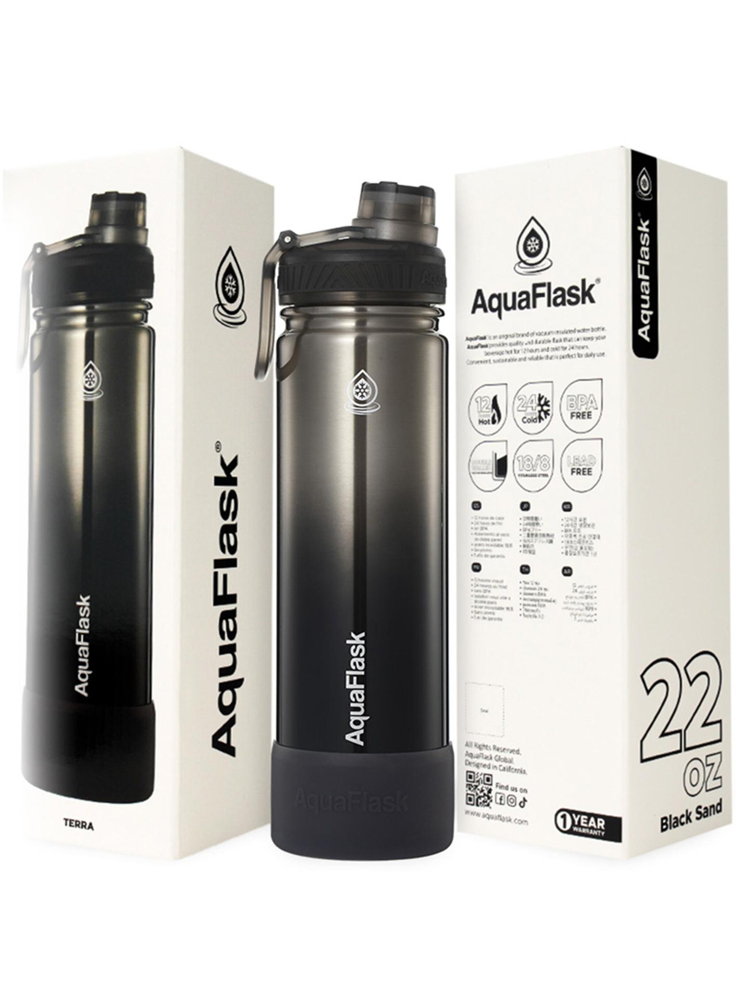 AquaFlask Láhev na vodu 'AquaFlask Termoláhev TERRA  650 ml' – zelená