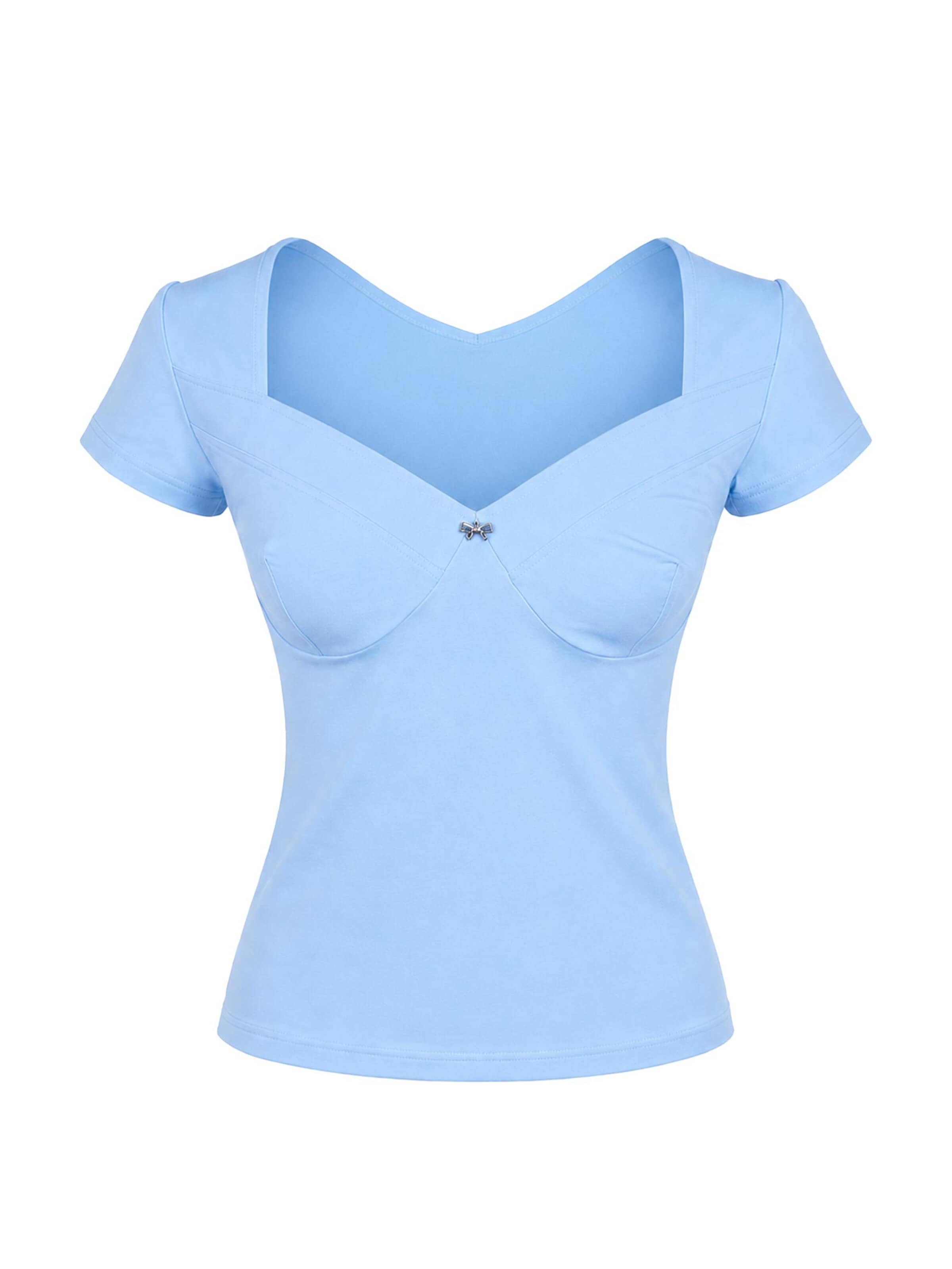 REGINA FASHION - Camiseta 'Sweetheart top' en azul: frente