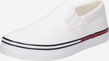 Tommy Jeans - Zapatillas sin cordones en blanco: frente