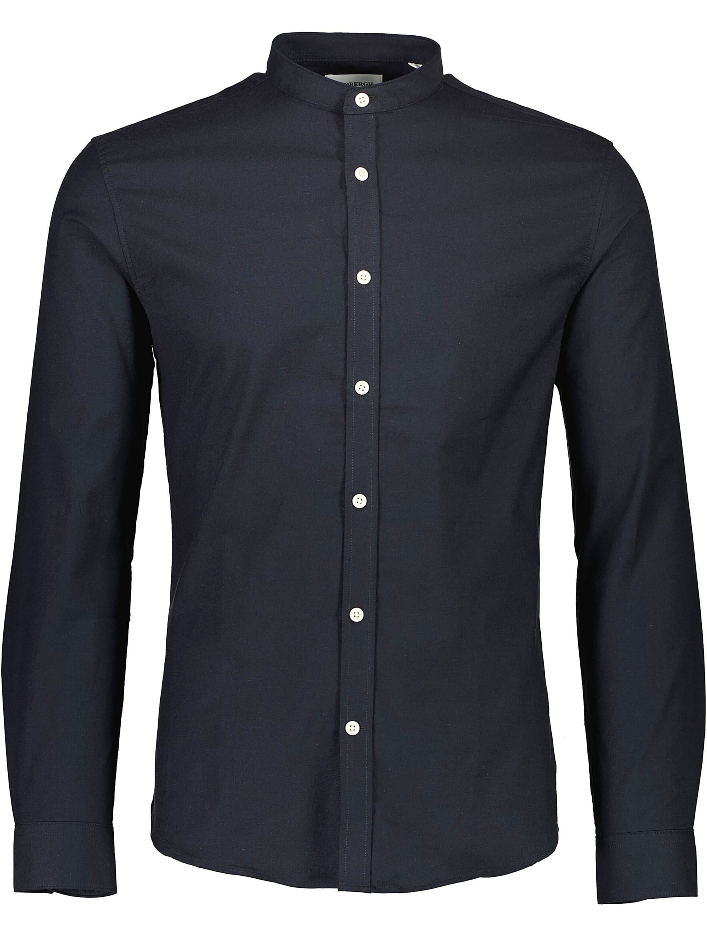 Slim fit Camicia di Lindbergh in nero: frontale