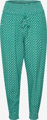 Cream Tapered Pants 'Tiah' in Green: front