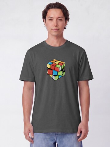 Maglietta 'Pixel Zauberwürfel' di Watapparel in grigio: frontale