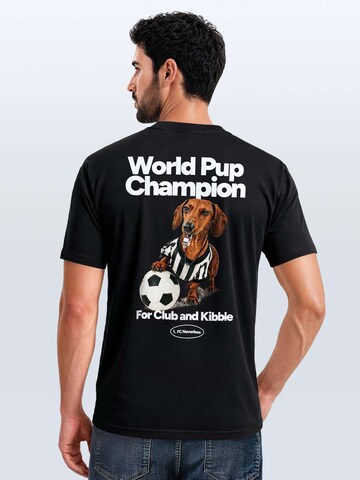 Neverless Shirt 'Soccer Dackel' in Black