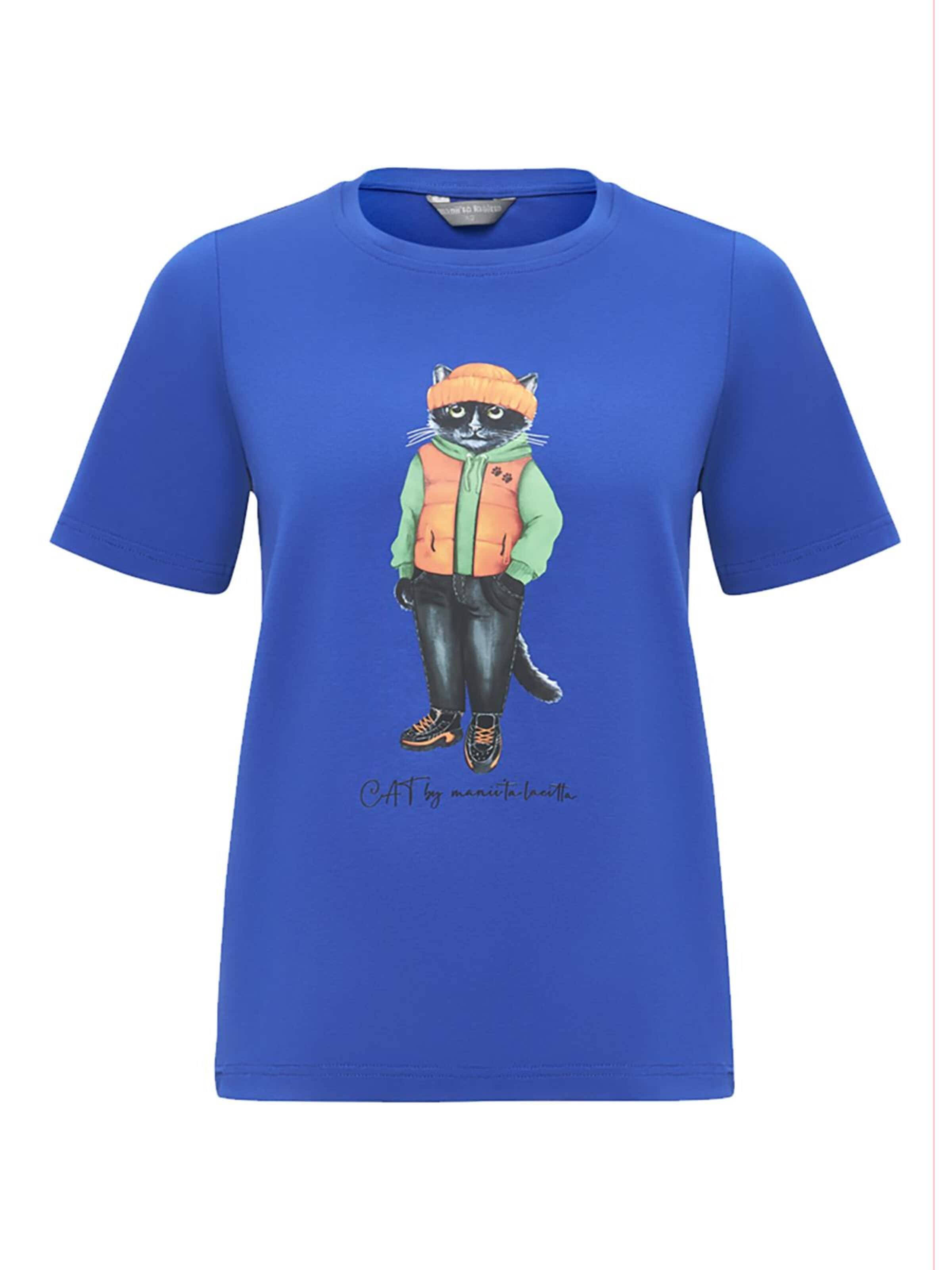 Cat e Lolette Shirt 'Hoodie Cat' in Blue: front