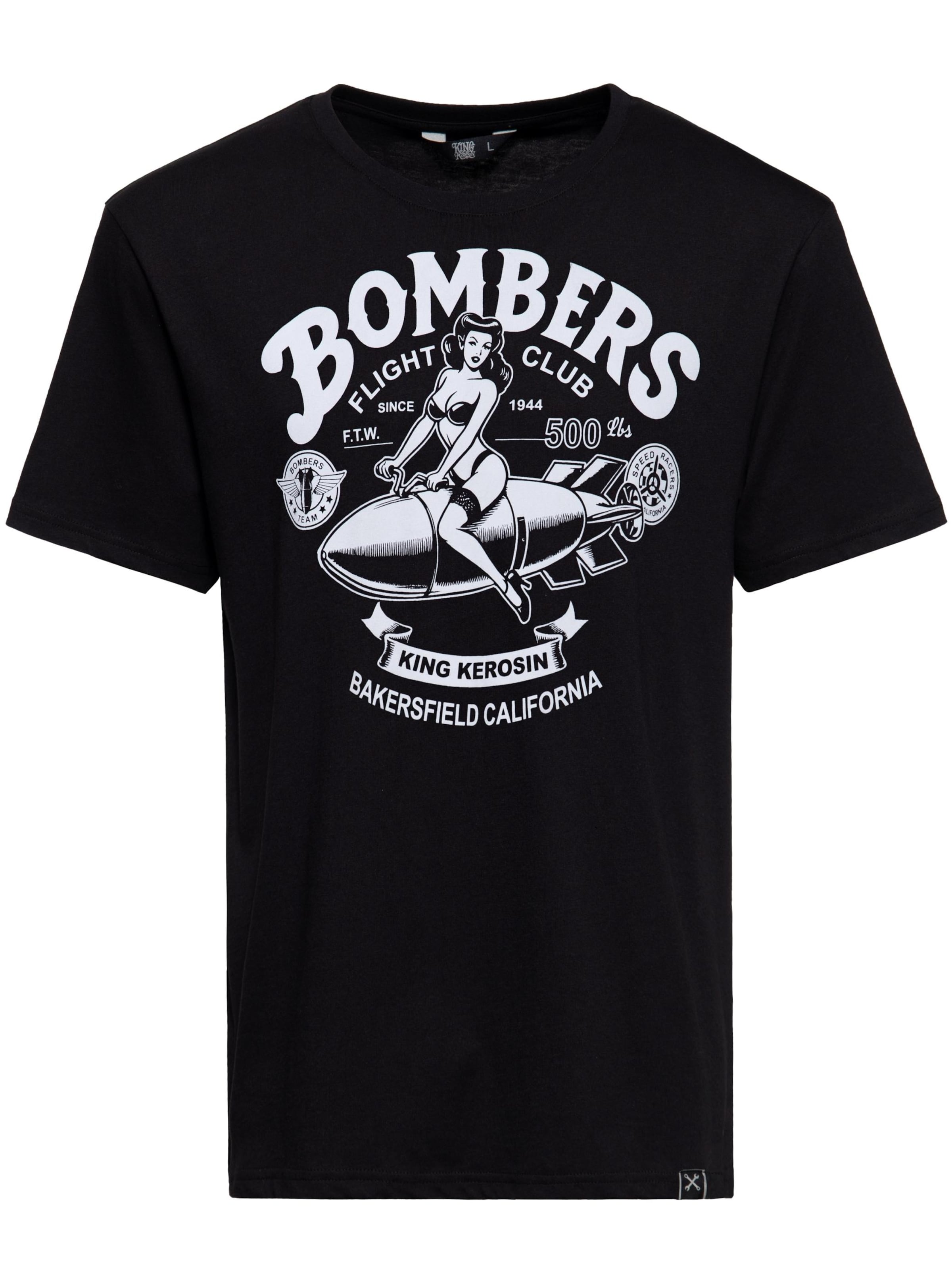 King Kerosin Shirt 'Bombers' in Black: front