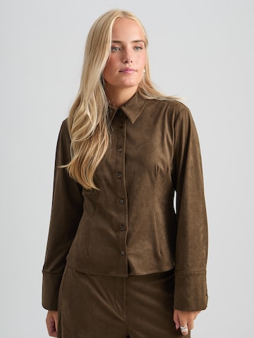 Camicia da donna 'Alva' di minus in verde: frontale